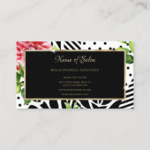 Chic Red Rose Zwart Geometrisch Goud Lijst Salon Visitekaartje (Achterkant)