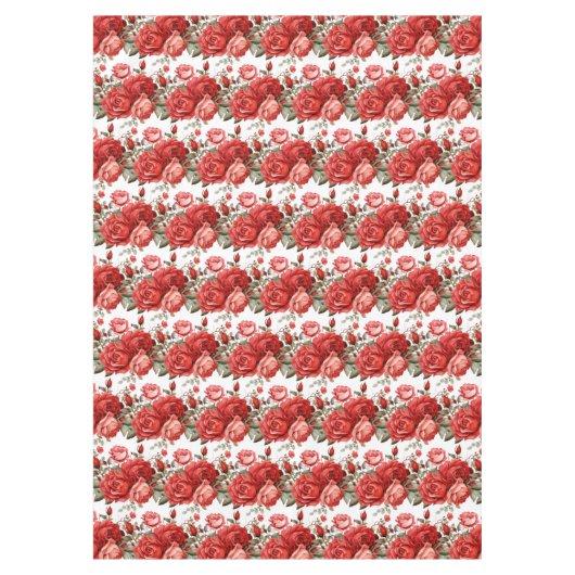 Chic Red Roses tafelkleed (Voorkant)
