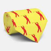 Chic Red Sports Golfer Silhouette Cravate (Roulé)