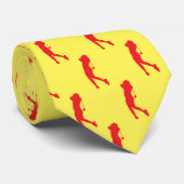 Chic Red Sports Lady Golfer Silhouette Cravate (Roulé)