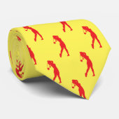 Chic Red Sports Lady Golfer Silhouette Stropdas (Opgerold)