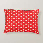 Chic Red White Hearts Motif Accent Coussin (Dos)