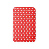 Chic Red White Hearts Pattern Girl Bath Mat (Voorkant Verticaal)