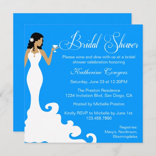 Chic Red Wine Damask Bridal Shower Invitation (Devant / Derrière)