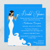 Chic Red Wine Damask Bridal Shower Invitation Kaart (Voorkant / Achterkant)