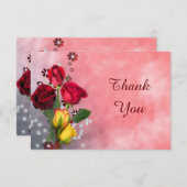 Chic Red & Yellow Roses Bedankt (Voorkant / Achterkant)