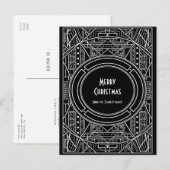 Chic retro art deco Merry kerst Briefkaart (Voorkant / Achterkant)