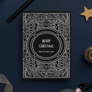 Chic retro art deco Merry kerst Feestdagenkaart