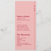 Chic Retro Blush Roze Monogram Trouwprogramma Programma (Voorkant)