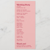 Chic Retro Blush Roze Monogram Trouwprogramma Programma (Achterkant)