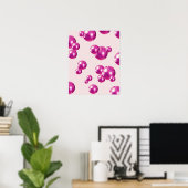 Chic Retro Bold Disco Balls Roze Poster (Thuiskantoor)