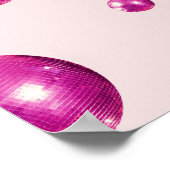 Chic Retro Bold Disco Balls Roze Poster (Hoek)