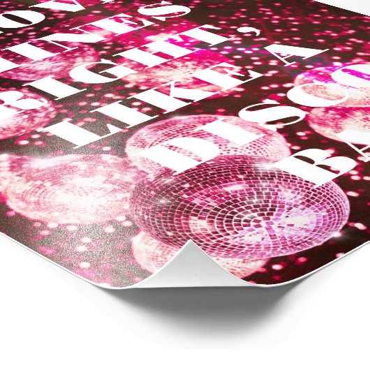 Chic Retro Bold Disque Boule Rose Art Mural (Coin)