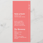 Chic Retro Coral rose Monogramme Programme de mari (Devant)