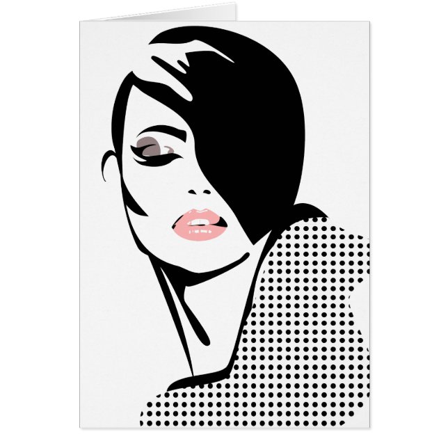 Chic retro dots fashion girl (Devant)