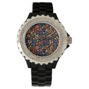 Chic Retro Floral Impression personnalisée Montre 