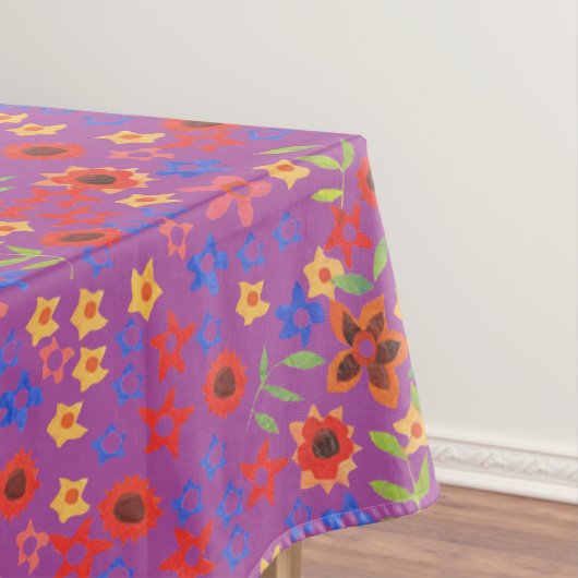 Chic Retro Floral Impression sur Magenta Nappe (In Situ)