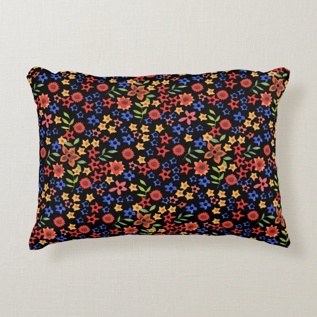 Chic Retro Floral Imprimer Coussin Accent Personna (Devant)