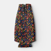 Chic Retro Floral Imprimer Glacière de bouteille p (Dos)