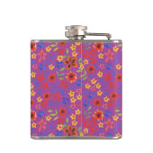 Chic Retro Floral mini-print op magenta Hip-fles Heupfles (Achterkant)