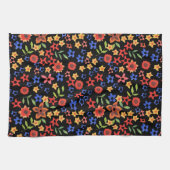 Chic Retro Floral Print Custom Kitchen Towel Theedoek (Horizontaal)