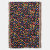 Chic Retro Floral Print Custom Throw Blanket Deken (Voorkant Verticaal)