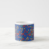 Chic Retro Floral Print op Blue Espresso Mok (Voorkant)