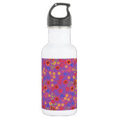 Chic Retro Floral Print op magenta waterfles Waterfles (Voorkant)