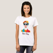 Chic Retro Mode Portret T-shirt (Voorkant volledig)