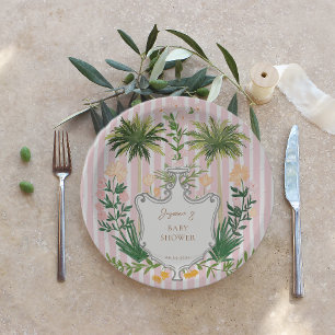 Chic Retro Palm Springs Baby shower Papieren Bordje