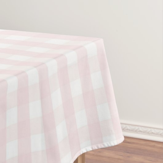 Chic Retro Pastel Pink Gingham Pattern Spring Tafelkleed (Voorbeeld)