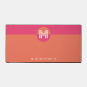 Chic Rétro Rose Orange Géométrique Monogramme Mode (Recto)
