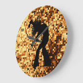 Chic Retro Singer Dancer Gold Mirror tegels Grote Klok (Hoek)