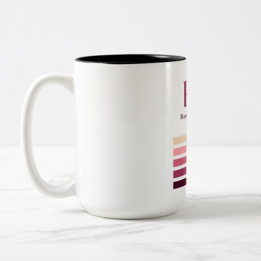 Chic Retro Stripes Monogram Coffee Mug (Gauche)