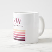 Chic Retro Stripes Monogram Coffee Mug Extra Grote Beker (Voorkant rechts)
