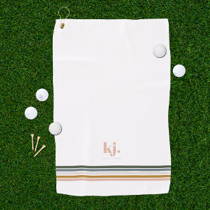 Chic Retro Stripes Monogram Golfhanddoek