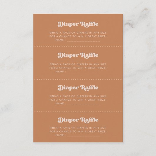 Chic retro sucre Brown Déchets Carte de jeu Raffle (Devant)