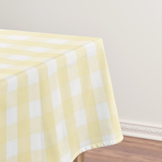 Chic Retro Sunny Yellow Gingham Pattern Spring  Tafelkleed (Voorbeeld)