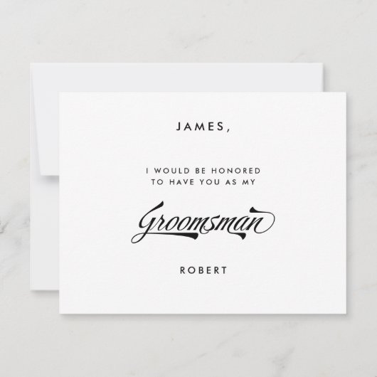 Chic Retro Typografie is mijn Groomsman Kaart (Achterkant)