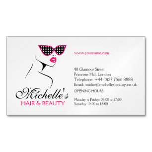 Chic Retro Zwart Roze Polka Dot Zonnebril Schoonhe Magnetisch Visitekaartje