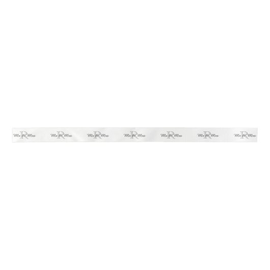 CHIC RIBBON_Mr & Mrs." TEKST OVER MONOGRAM. DIY Lint (Voorkant)