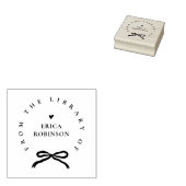 Chic Ribbon Round Elegant Library Book Rubberstempel (Gestempeld)