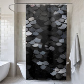 Chic rideau de douche à motif noir