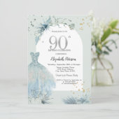 Chic Robe hiver 90e anniversaire Invitation (Debout devant)