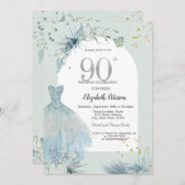 Chic Robe hiver 90e anniversaire Invitation (Devant / Derrière)