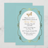 Chic Robin's Egg Blue & Gold Custom Vrijgezellenfe Kaart (Voorkant / Achterkant)