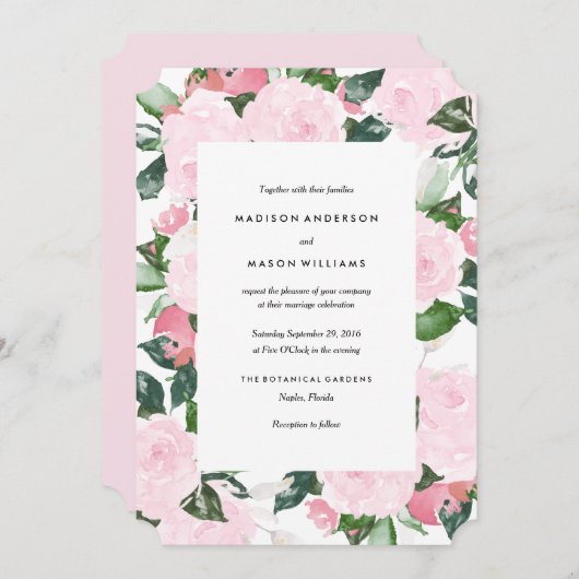 Chic romance| Faire-part de mariage (Devant / Derrière)