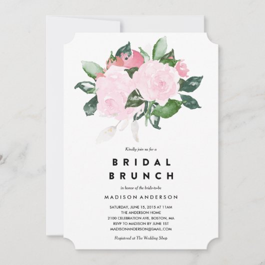 Chic romance | Fête des mariées Brunch Invitation (Devant)