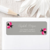 Chic Romantic Cartoon Ladybugs-adreslabel Etiket (Insitu)