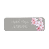 Chic Romantic Tropical Flower Address Label (Voorkant)